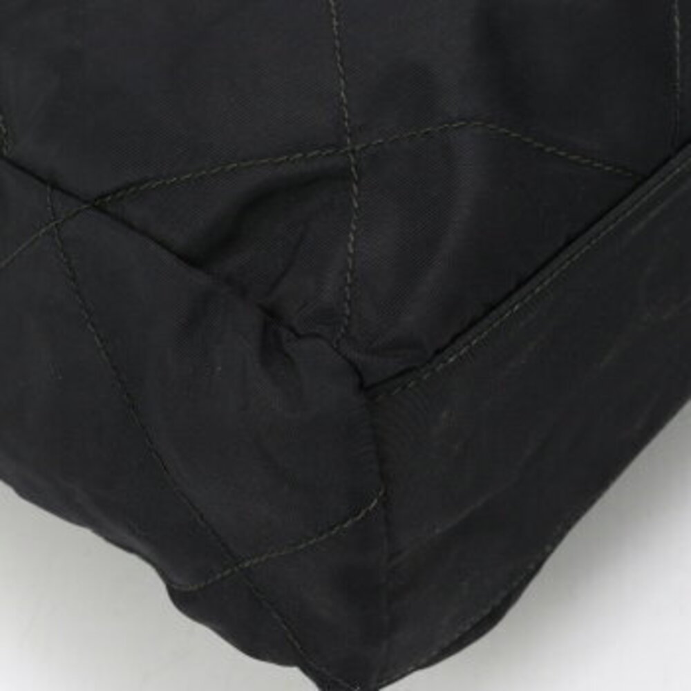 Prada Tessuto nylon quilted stitched chain tote bag black M - Picture 8 of 12